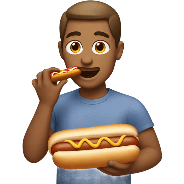 person eating hotdog emoji