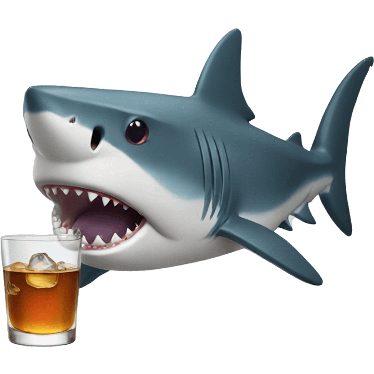 Shark with whiskey  emoji