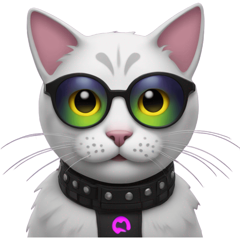 Cat at a rave emoji