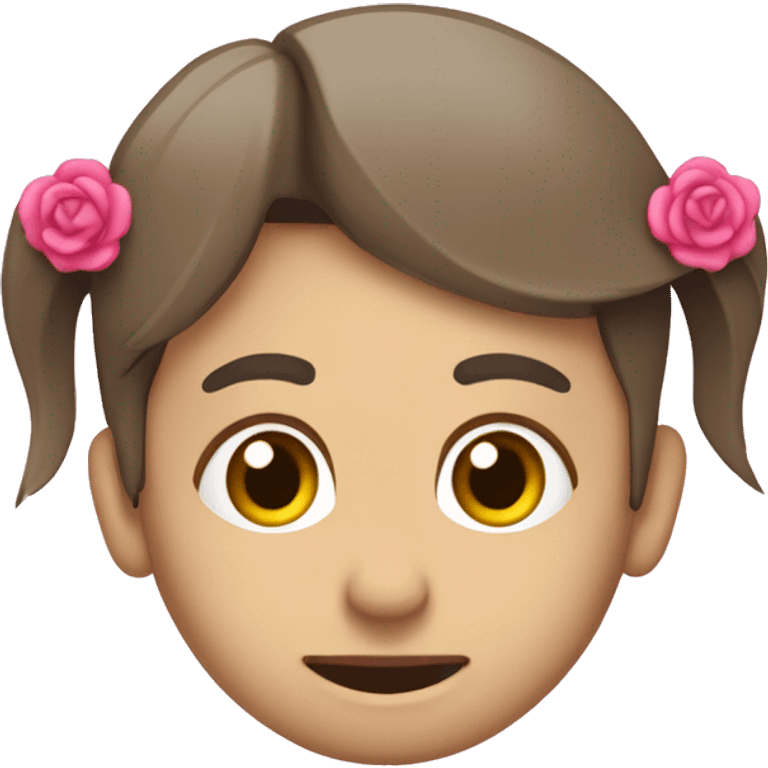 Cara relajada con un lazo rosa en la cabeza  emoji