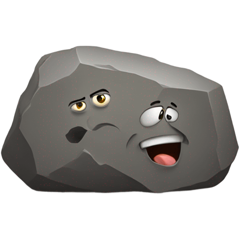 Rock eating another rock emoji