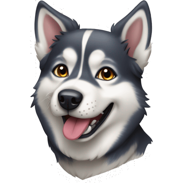 Husky dog mix lablador Dog play ball emoji