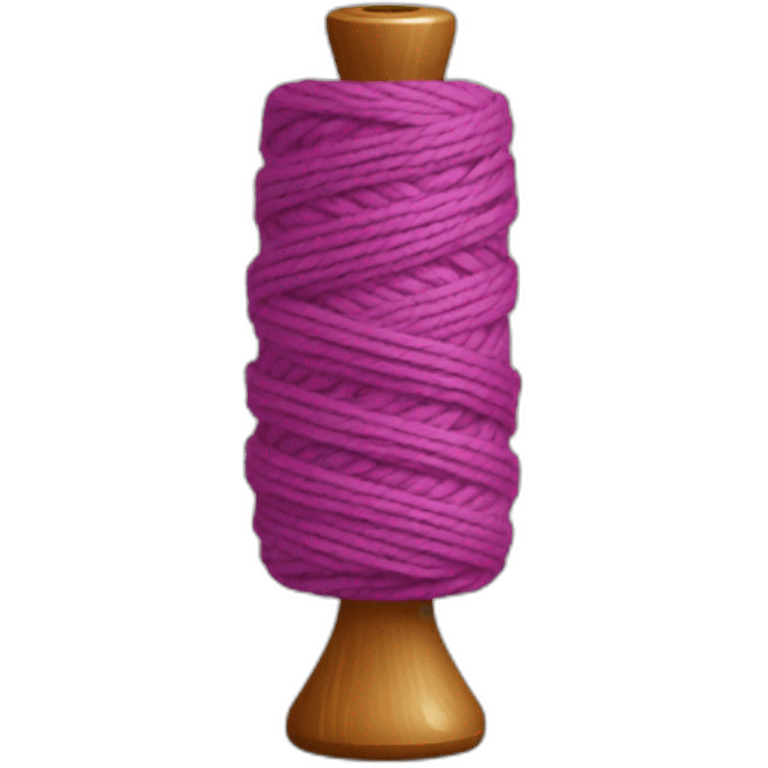 Handspun yarn and spindle emoji