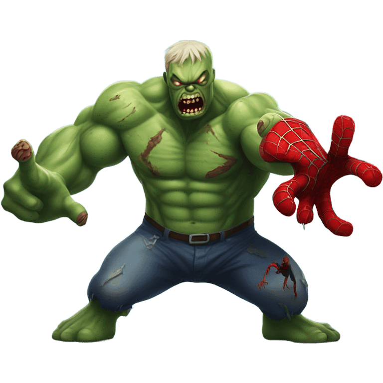 Zombie Spiderman fight hulk  emoji