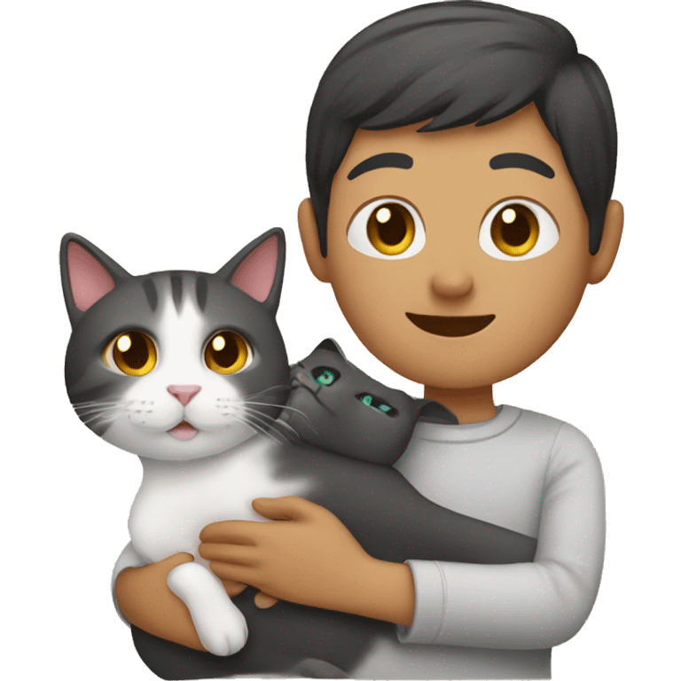 cat with owner emoji