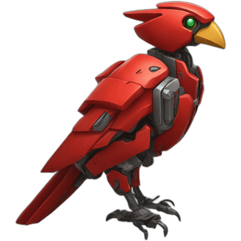 red mecha bird emoji