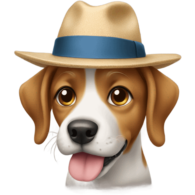 Dog wearing hat emoji