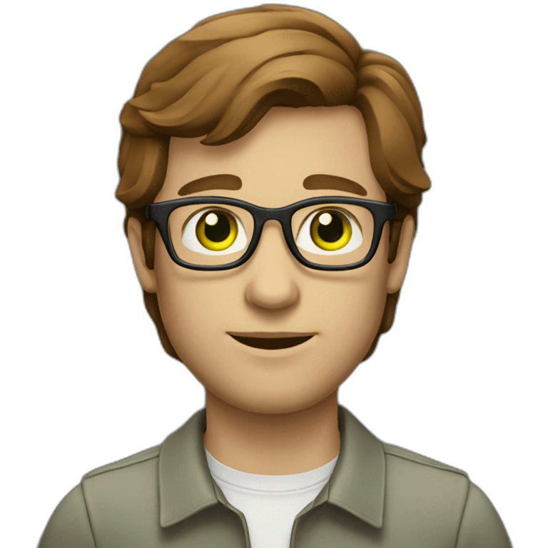 it specialist man green eyes glasses brown hair emoji