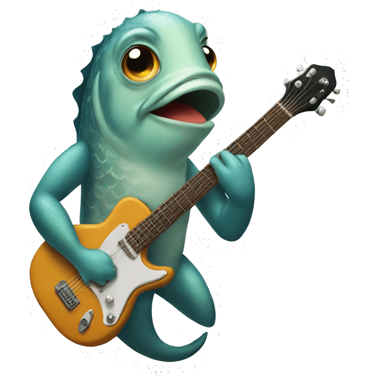 Fish playing guitar emoji