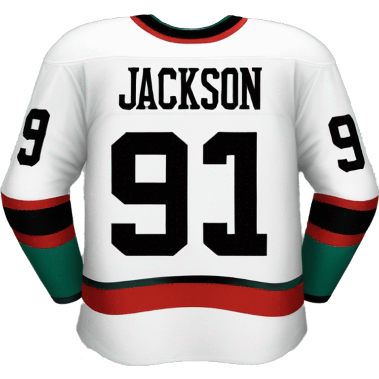 hockey Jersey with Jackson name number 93 back emoji