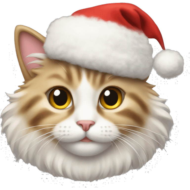 Fluffy cat in christmas emoji