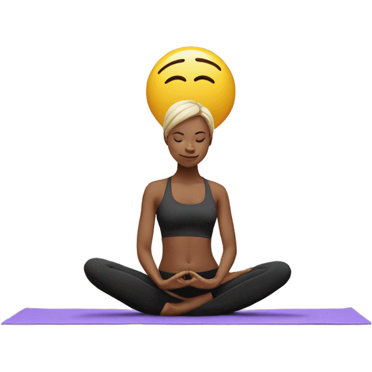 Emoji face. Skinny fit yoga girl. emoji