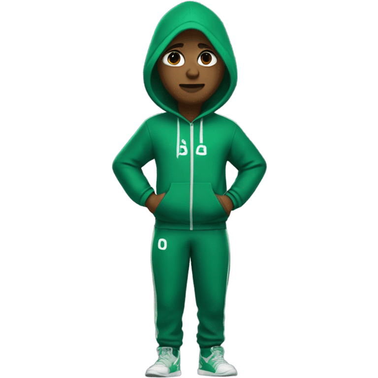 Squid game player in green track suit emoji