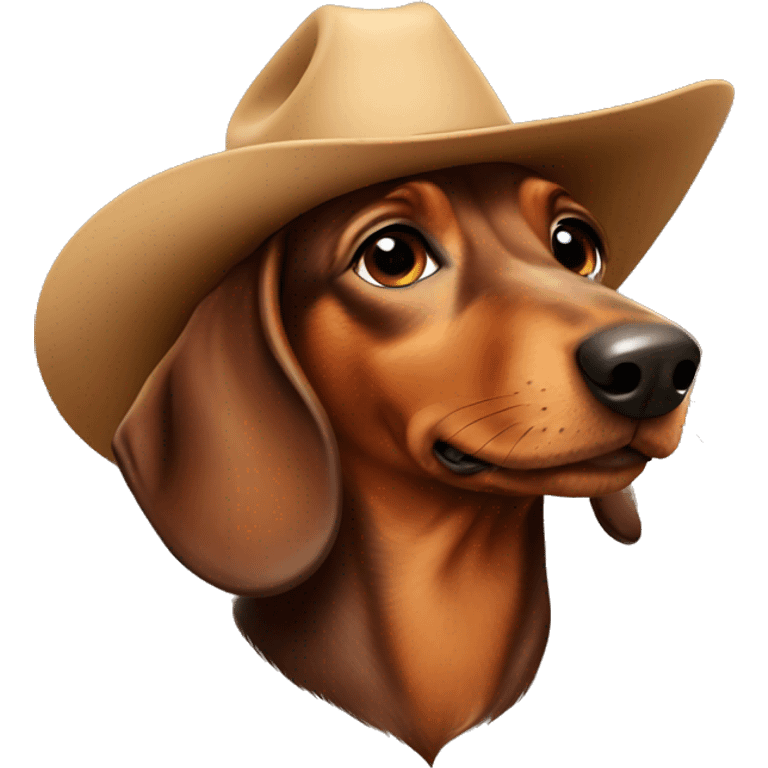 dachshund wearing a cowboy hat emoji