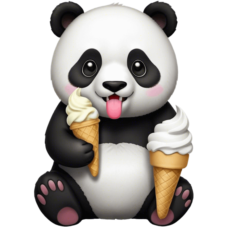 Panda eating ice cream emoji