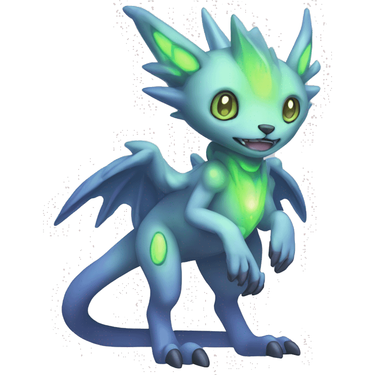 cute cool edgy ethereal magical alien Digimon-Fakemon-animal full body emoji