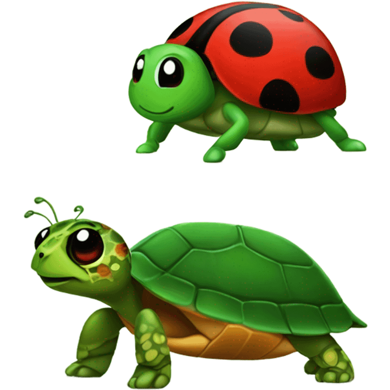 lady bug and turtle mixed emoji