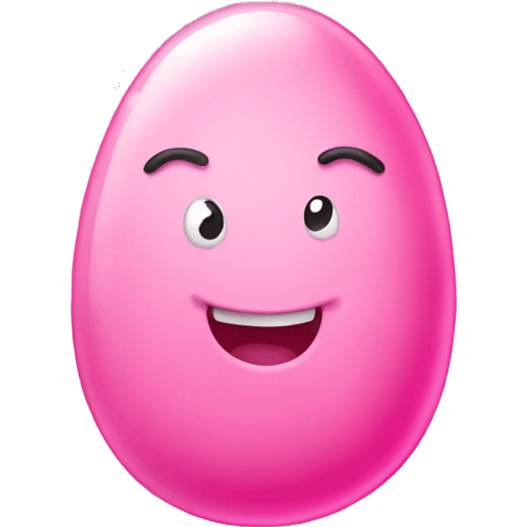 A cute pink jellybean emoji