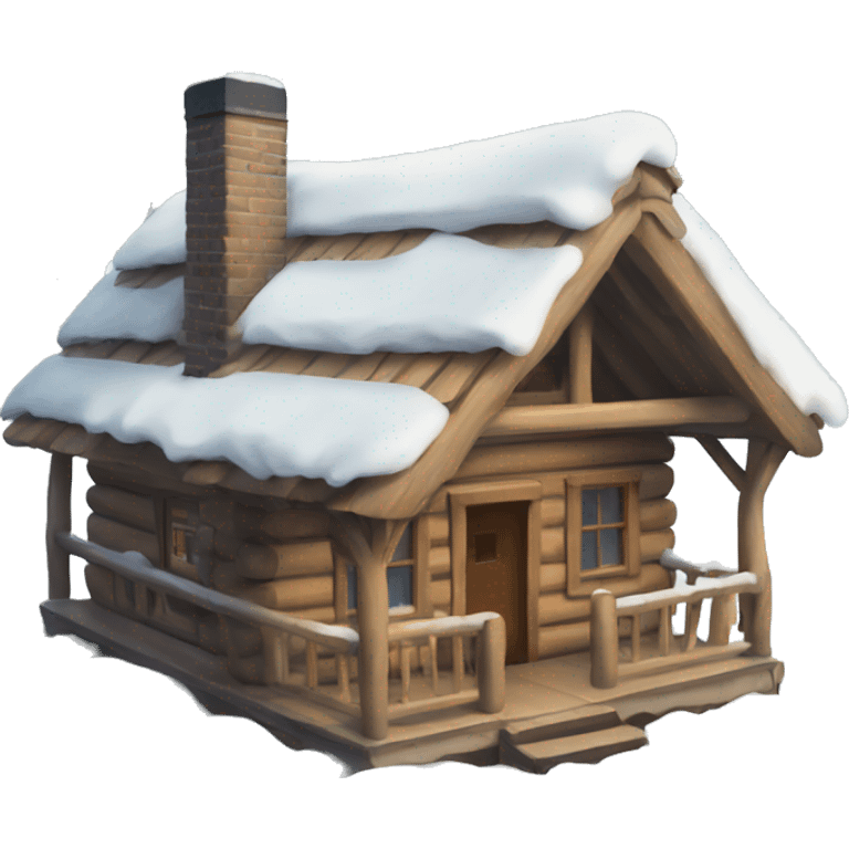 Cabin with snow on the roof emoji