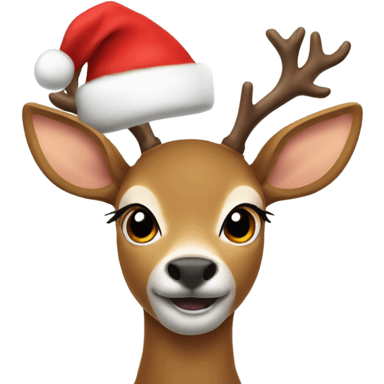 Deer with Santa hat  emoji