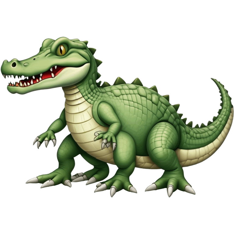 zombie monstrous pale skinned decaying greenish white alligator, vicious, dirty, undead, quadrapedal emoji