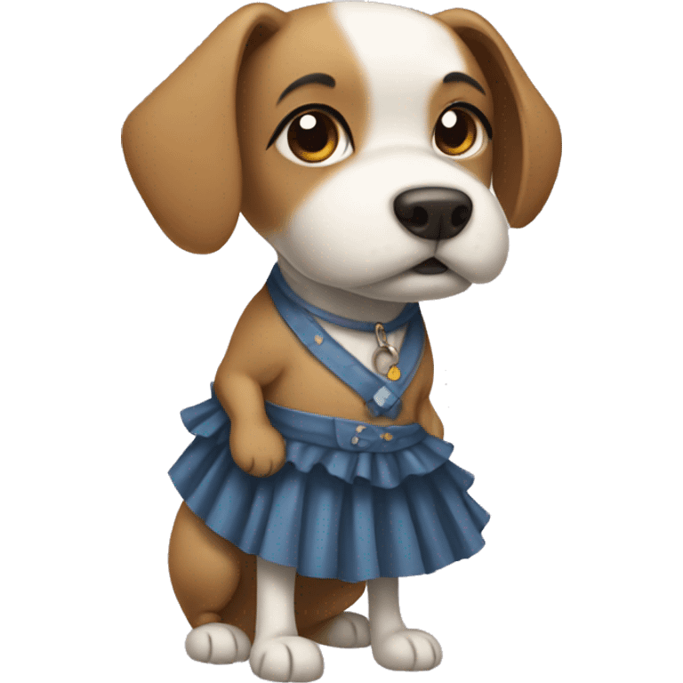 dog with a skirt emoji