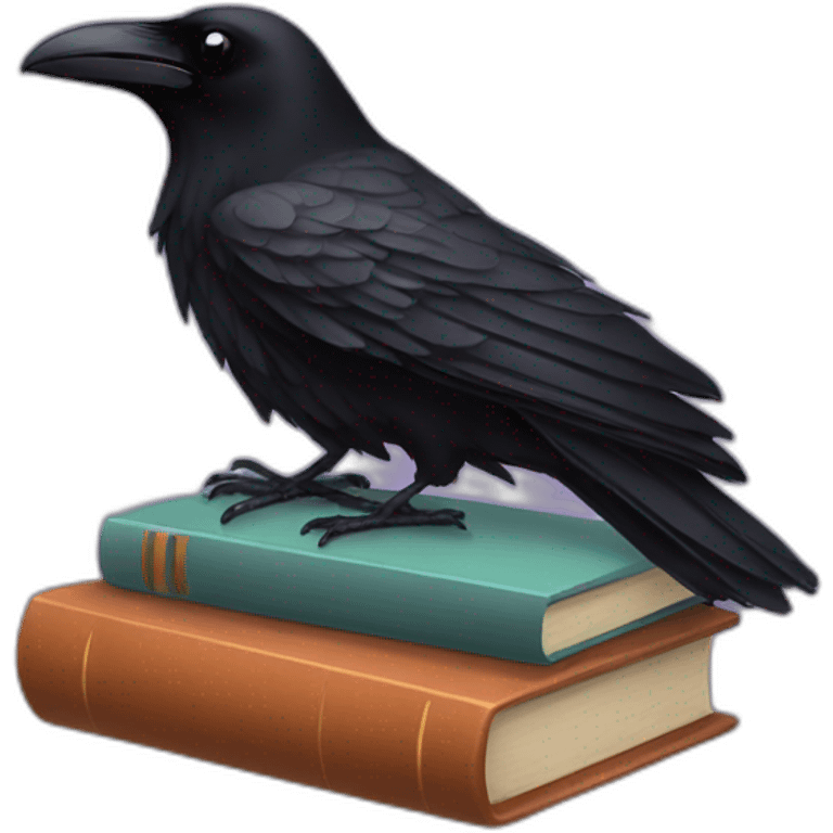 raven with books emoji