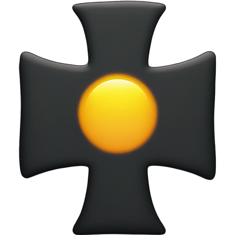 Black cross with sunshine behind it  emoji