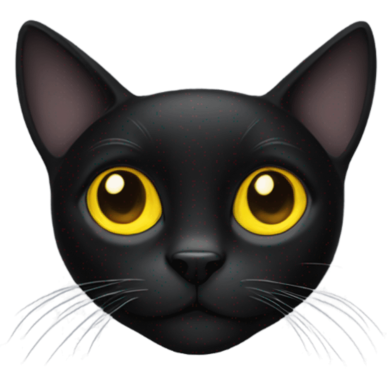 Black cat with yellow eyes emoji