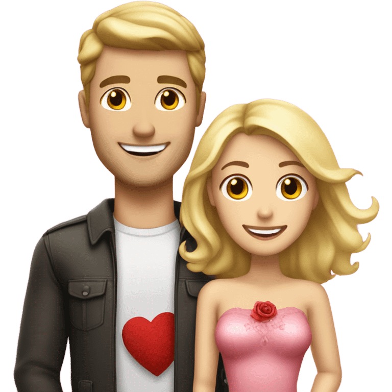 Caucasion male Valentine blonde woman  emoji