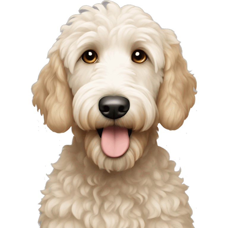 White and beige goldendoodle emoji