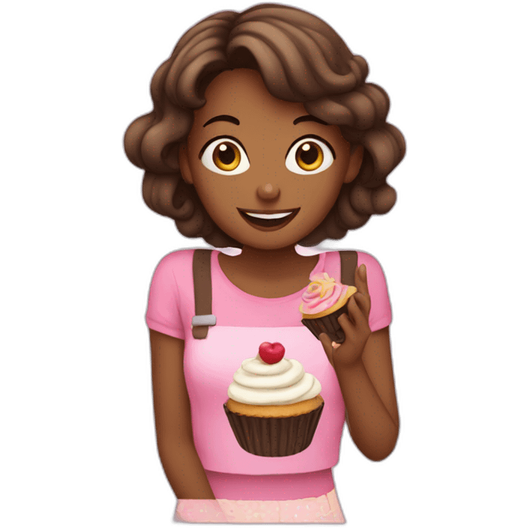 Girl with 2 cupcakes emoji