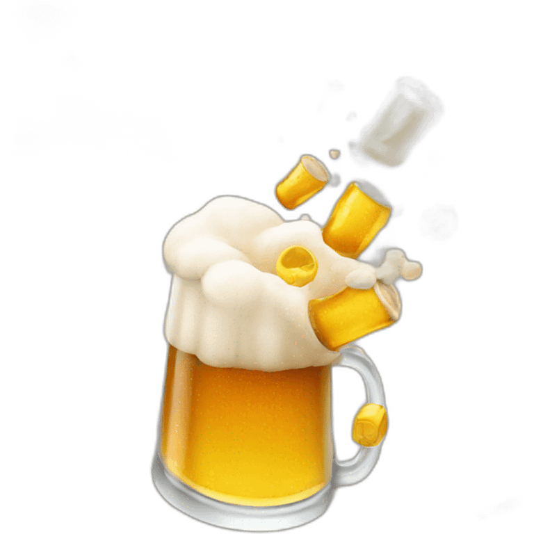 Case of beer flying emoji