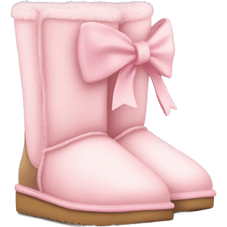 Mini light pink uggs with bow emoji