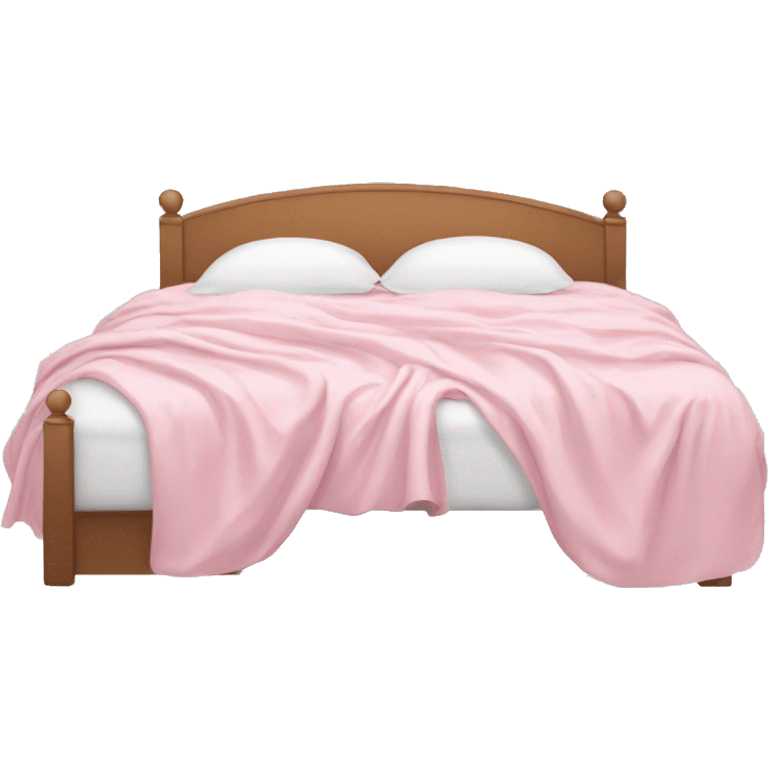 white bed with pink sheets aesthetic emoji