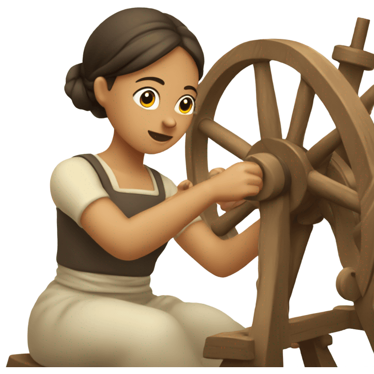 A girl using a spinning wheel emoji emoji