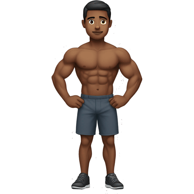 young man front muscles emoji