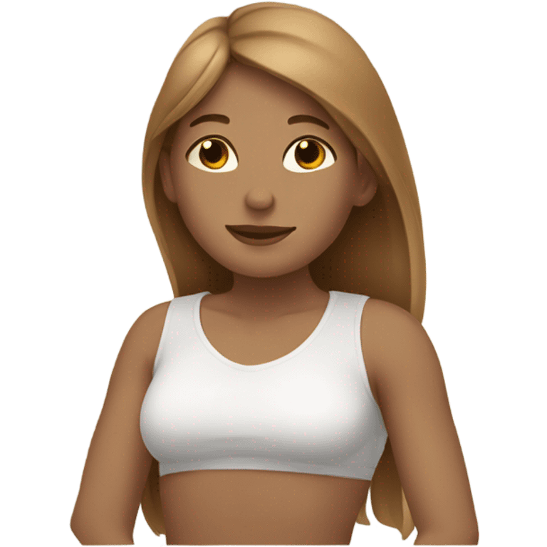 Light brown hair girl relaxing emoji