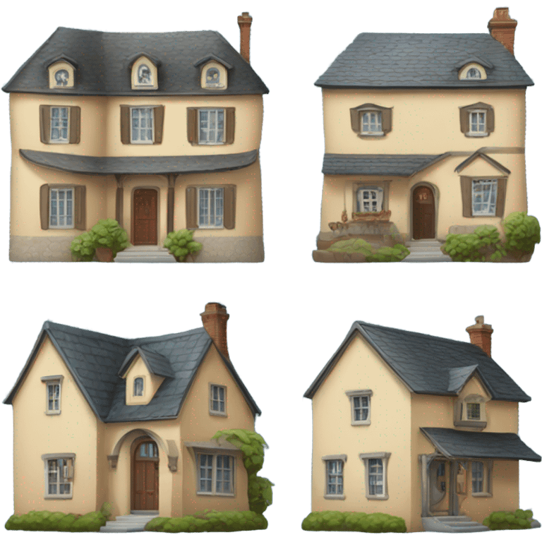 3 houses emoji