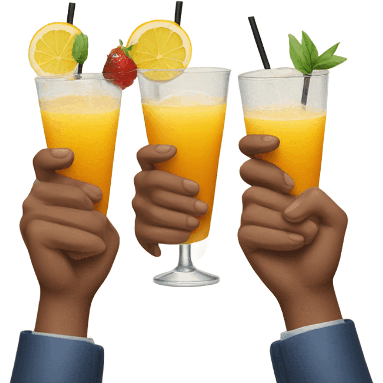 Three cocktails in hands emoji