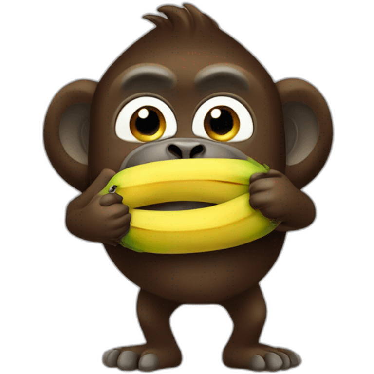 Gorille mange banane emoji