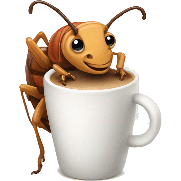 Roach holding a Latte emoji