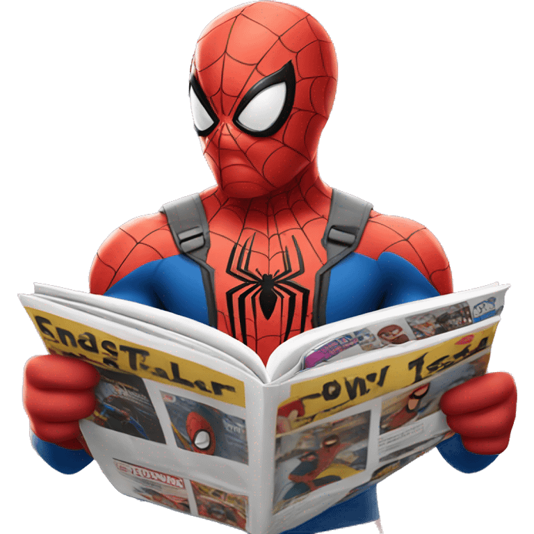 Spider-Man reading a magazine emoji