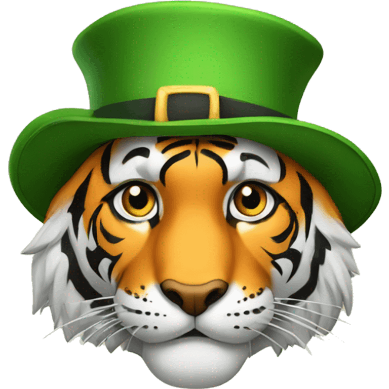 tiger in Irish hat emoji