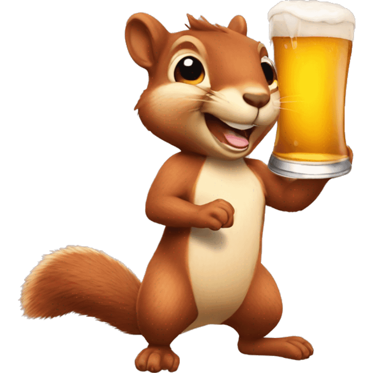 Squirrel with beer emoji