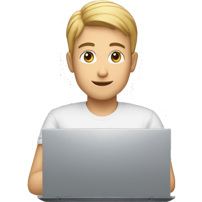 man using an asus zhephyrus m16 laptop emoji