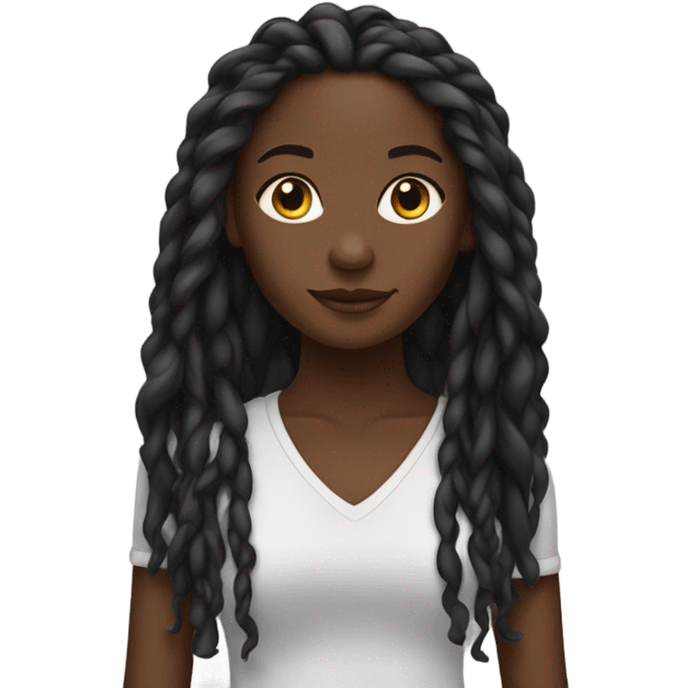 black girl with locs emoji