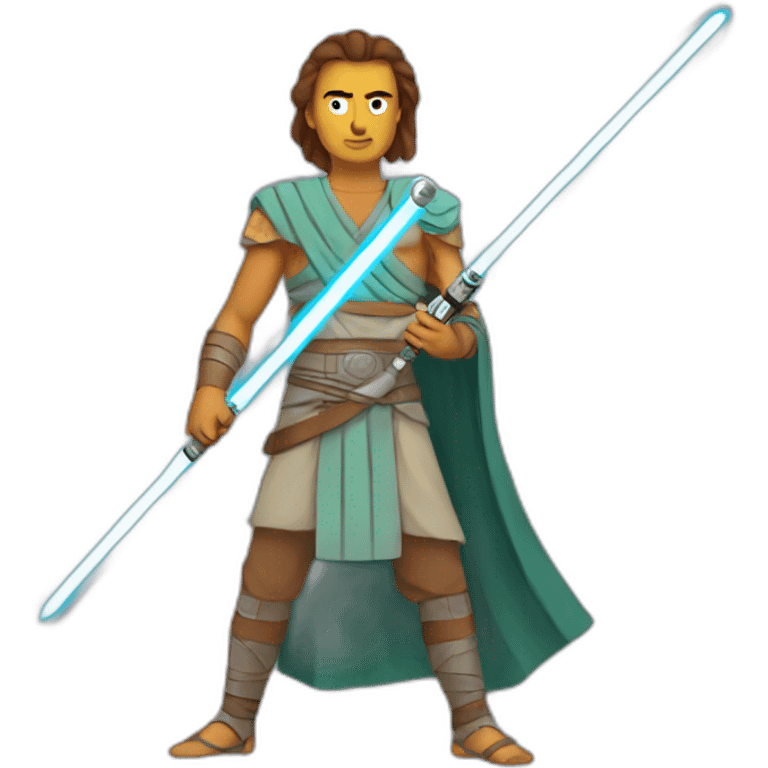 Ashoka with lightsaber emoji