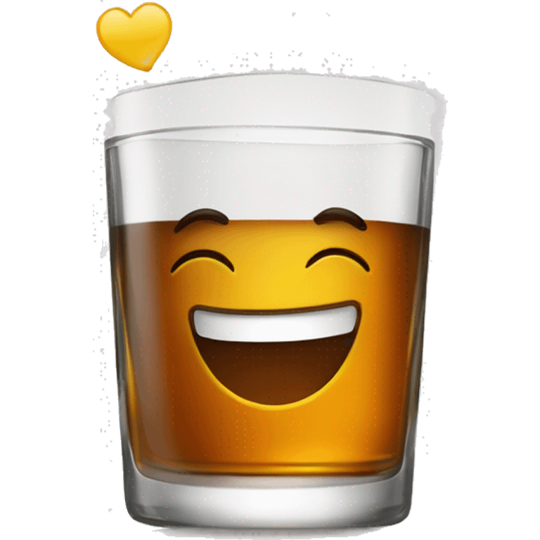 Happy glass of whiskey emoji