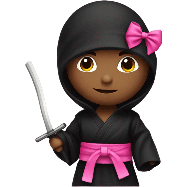 ninja with a pink bow emoji